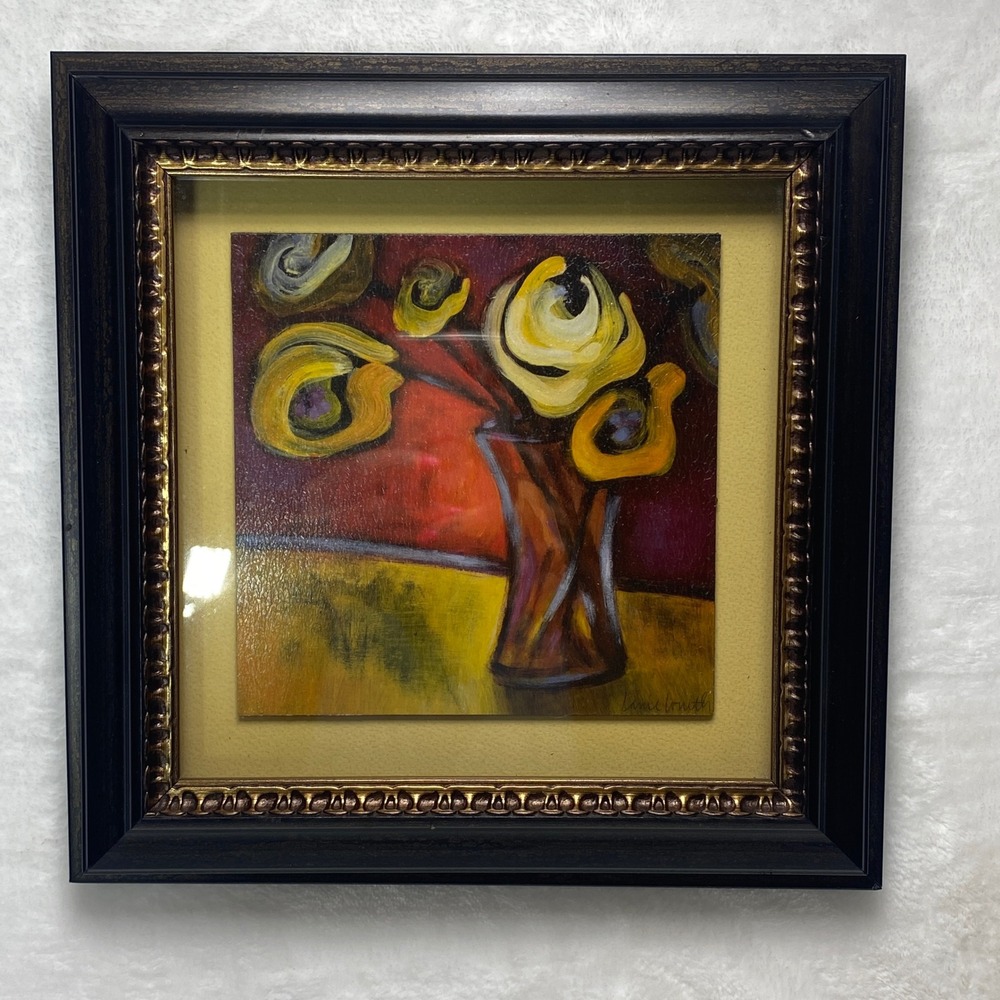 Framed Painting‎ by Lanie Loreth "Yellow Poppies In A Vase"